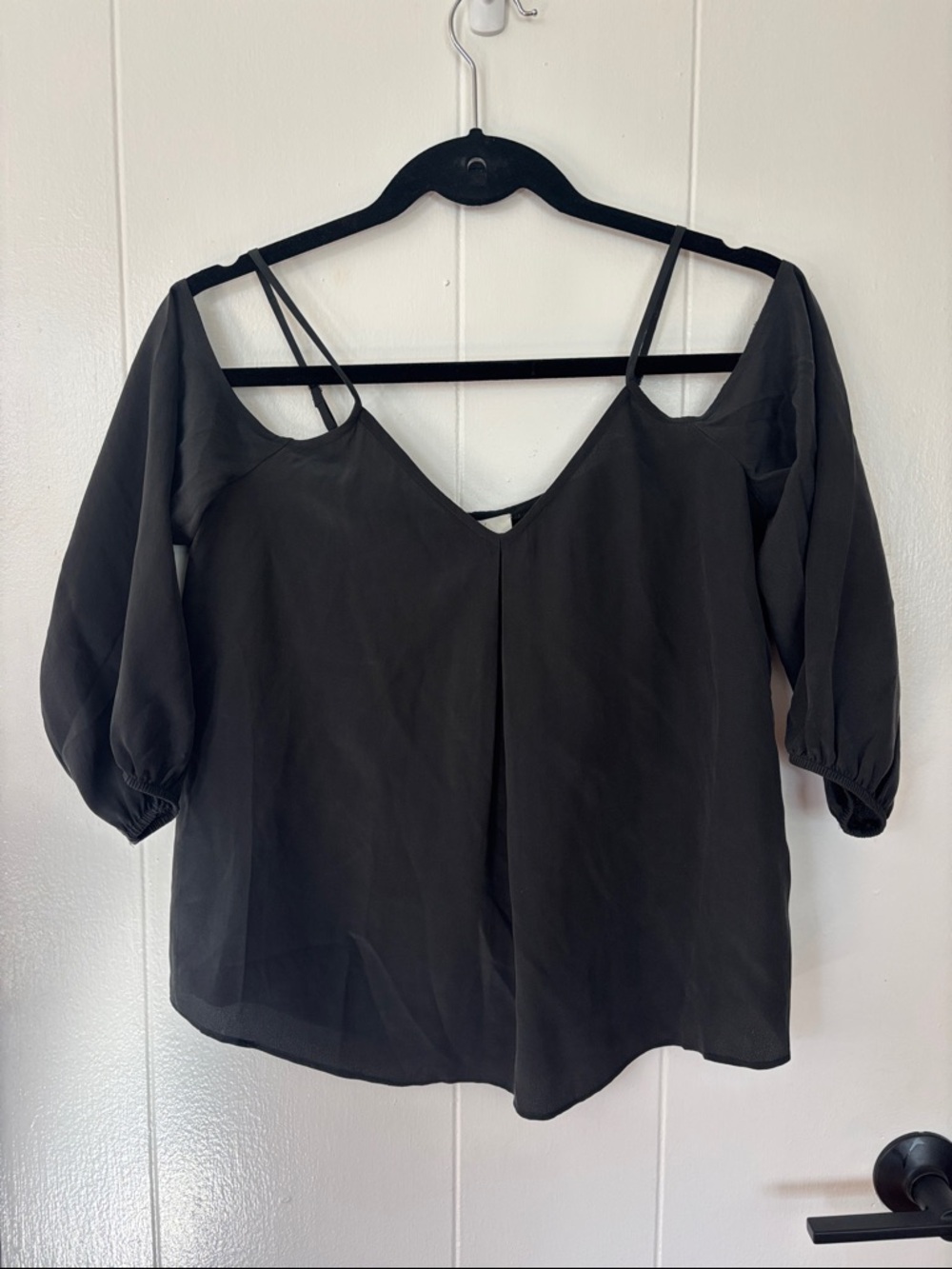 Joie Silk “Eclipse” Blouse in Vintage Caviar - Size XXS